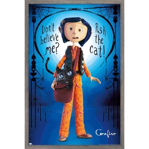 Trends International Coraline - Coraline And The Cat Framed Wall Poster Prints - 1 of 4