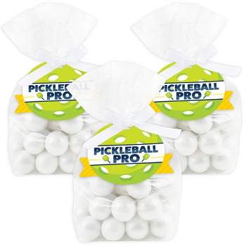 Big Dot of Happiness Let’s Rally - Pickleball - Birthday or Retirement Party Clear Goodie Favor Bags - Treat Bags With Tags - Set of 12