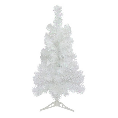 Northlight 3' Prelit Artificial Christmas Tree White Iridescent Pine Slim -  Pink Lights : Target