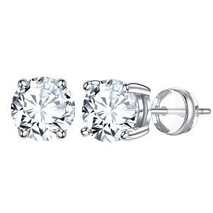 Turandoss Birthstone Stud Earrings for Women - S925 Sterling Silver Flat Back Cartilage Earring Set for Multiple Piercing, Christmas Gifts for Women - 1 of 4