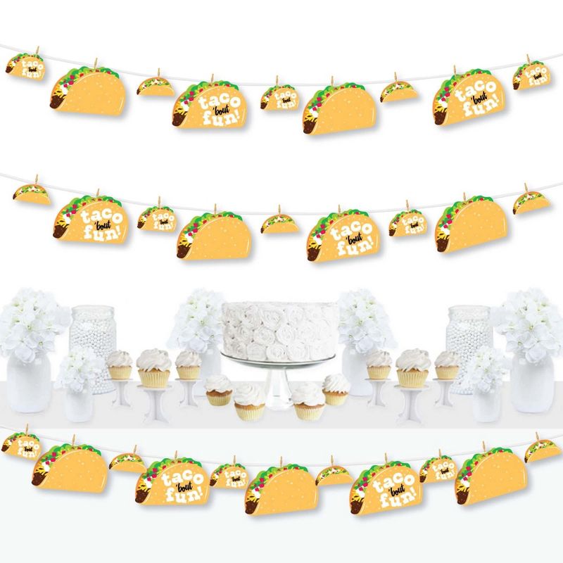 Big Dot of Happiness Taco 'Bout Fun - Fiesta DIY Decorations - Clothespin Garland Banner - 44 Pieces, 1 of 8