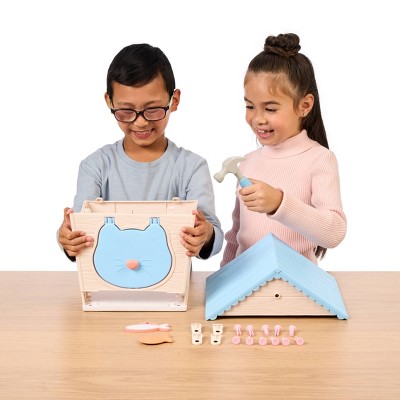 Interactive White Plush Kitty with DIY Home Kit
