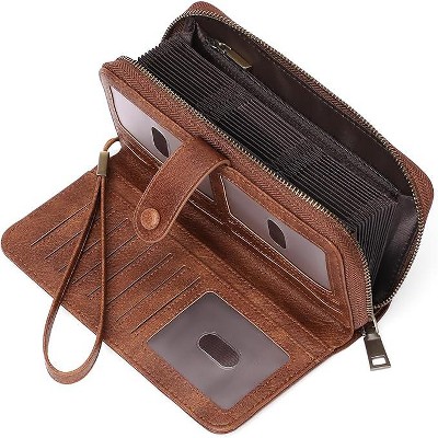 Hachikiko Womens PU Leather Credit Card Holder Wallet - RFID Blocking 45 Slots Large Capacity Bifold Zipper Card Case Organizer