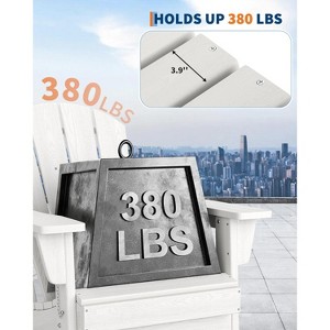 Folding Adirondack Chair, Outdoor Wooden Lounge Chair, Modern Lounger Adirondack Chair Ergonomic Extended Backrest - 1 of 4