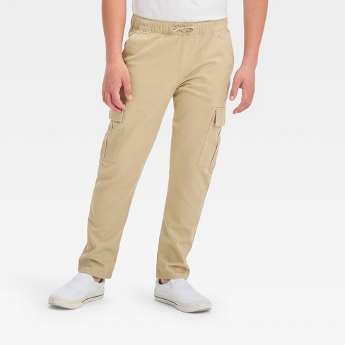 Boys' Stretch Tapered Cargo Pants - Cat & Jack™ Beige 8
