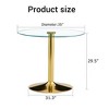 Gulches 35" Modern Round Dining Table, Transparent Tempered Glass Top with Gold Metal Legs, 4-6 Seater for Dining/Living/Meeting Rooms - 4 of 4