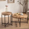NicBex Retro Wooden Round Coffee Table with Metal Legs,Simple Wood Side Table,Center Table for Living Room - 2 of 4