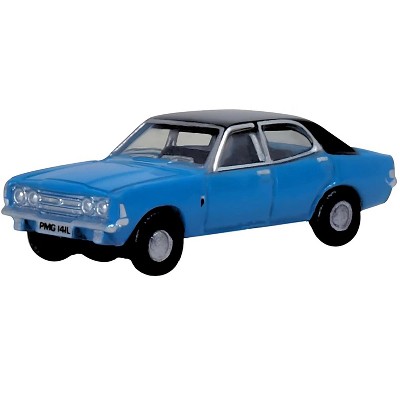 Ford Cortina MKIII RHD (Right Hand Drive) Electric Monza Blue with Black Top 1/148 (N) Scale Diecast Model Car by Oxford Diecast