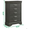 Modern 5 Drawers Chest made with Wood in Gray - 4 of 4