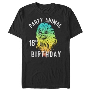 Men's Star Wars Chewie Party Animal 16th Birthday Color Portrait T-Shirt - 1 of 4