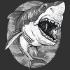 Men's Design By Humans Great White Shark BW By MudgeStudios T-Shirt - 2 of 4