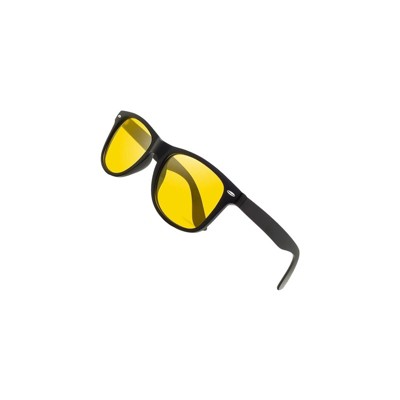 Attop Polarized retro square design UV400 fashion, black frame, yellow lenses