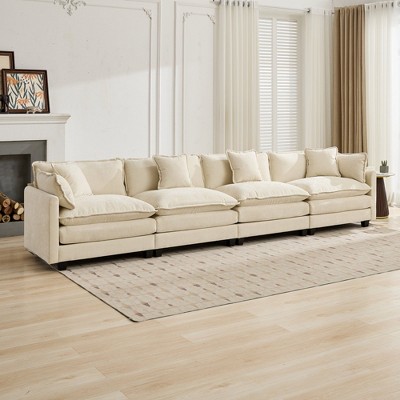 Sapphtopaz Modern Cloud Sofa Couches for Living Room with 2 Layer Upholstered Comfy Sofa with Chenille Fabric for Living Room,Apartment