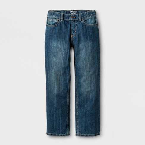 Boys' Relaxed Straight Fit Jeans - Cat & Jack™ Blue 10 Husky : Target