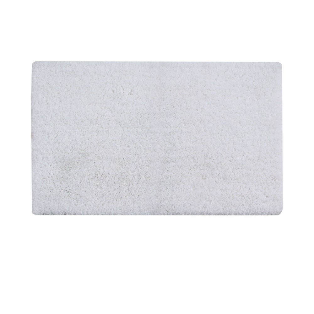 21inx34in Micro Plush Collection 100% Micro Polyester Rectangle Bath Rug White - Better Trends