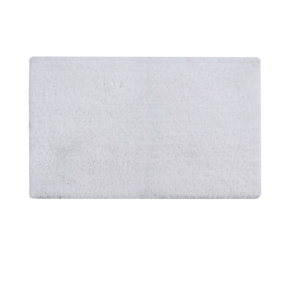 Photos - Bath Mat 21"x34" Micro Plush Collection 100 Micro Polyester Rectangle Bath Rug White - Better Trends: Foam Backed, Tufted, Machine Wa