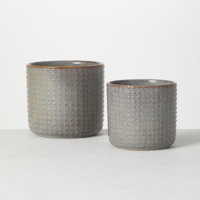 Sullivans Set of 2 Small Ceramic Planters 6"H & 5"H