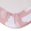 NoJo Skip Hop Cozy-Up 2-in-1 Bedside Sleeper Pink and White Clouds 100% Cotton Fitted Bassinet Sheet - 2 of 4