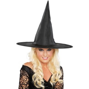 HalloweenCostumes.com One Size Fits Most  Women  Witch Hat with Orange Trim, Black - 1 of 2