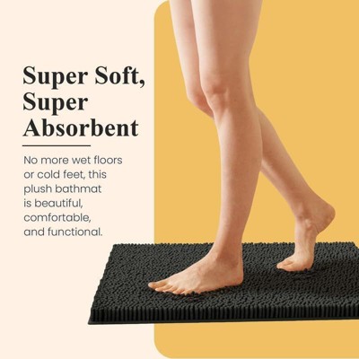 Gray Chenille Non-Slip Bath Runner Rug 31" x 59"