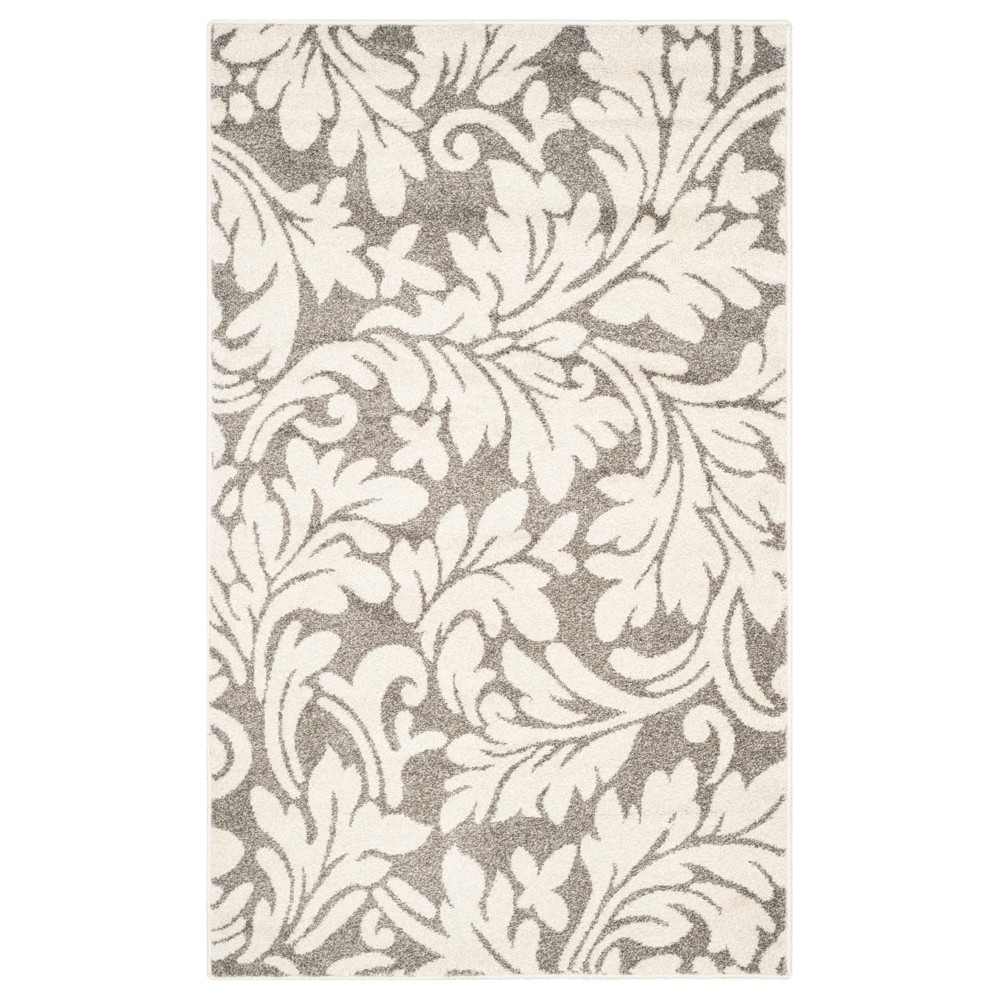 3'X5' Amherst Vinca Outdoor Rug Dark Gray/Beige - Safavieh