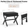 Bamboo folding footstool with bamboo X-legs and seat cushion, suitable for bedroom and living room use - 3 of 4