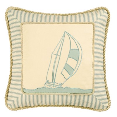 C&F Home Coastal Living Sailboat Embroidered Pillow
