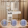 38 Inch Vanity Desk, Vanity Desk with Mirror and LED Lights, Modern Makeup Dressing Table, 2 Drawers, Tertiary Board, for Bedroom, White - 4 of 4