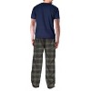 Sleephero Men's Short Sleeve Flannel Pajama Set Navy With Green And Navy  Plaid Xl : Target