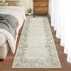 Large Modern Floral Bordered Area Rug, Washable and Stain Resistant, Low Pile Soft Touch Carpet, Folding Floor Cover for Bedroom and Apartment. - 3 of 4