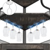 Corner wine rack, 5-layer shelf with removable wine rack, bar cabinet with glass rack, small dining cabinet and buffet cabinet with mesh door - 4 of 4
