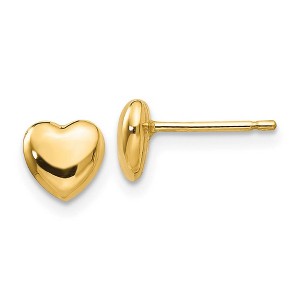 Black Bow Jewelry 6mm Puffed Heart Post Earrings in 14k Yellow Gold - 1 of 4