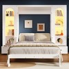 TIRAMISUBEST Queen Size Murphy Bed w/ Built-in Desk, 2 Arched Bookshelves and 2 Drawers, Folding Bed Frame w/ LED Light - 2 of 4