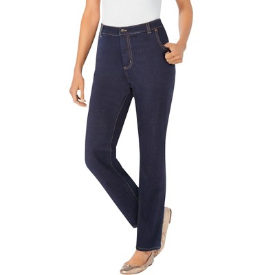 Woman Within Plus Size Tall Straight-Leg Stretch Denim Jean