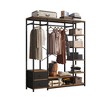 Karl Home Open Wardrobe with Vintage Brown Particleboard & Black Iron Frame 59.1x15.7x70.9 Inches - 2 of 4
