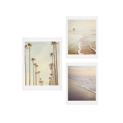 16"x20" Los Angeles Palms Gallery Decorative Wall Art Set Buff Beige - Deny Designs