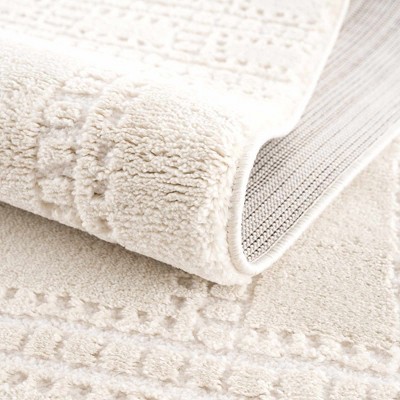 Ryuu Beige and Cream High Pile Rectangular Area Rug