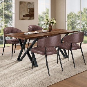 5-Piece Dining Set with Rectangular Table and 4 Armless Chairs - 1 of 4