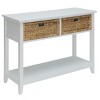NicBex Console Table with 1 Open Bottom Shelf,Entryway Table with 2 Water Hyacinth Woven Baskets,Modern Couch Table for Living Room - 2 of 4