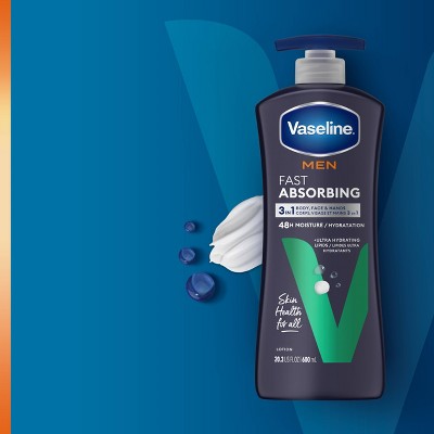 Vaseline Men Fast Absorbing Moisture 3-in-1 Body, Face &#38; Hands Pump Lotion Scented - 20.3oz_3