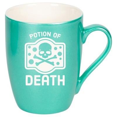 100 North Magic Potion 10 Ounce Seafoam Metallic Finish, Comfortably Fits Your Hands, New Bone China Coffee Tea Cup Mug, Potion Of Death