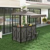Tangkula 3-Piece Outdoor BBQ Canopy w/ Bar Table & 2 Foldable Bar Chairs Set for Patio - 3 of 4