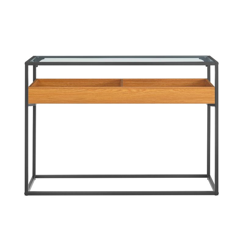 Saarinen Glass Top Console Table Golden Oak - Danya B., 1 of 17