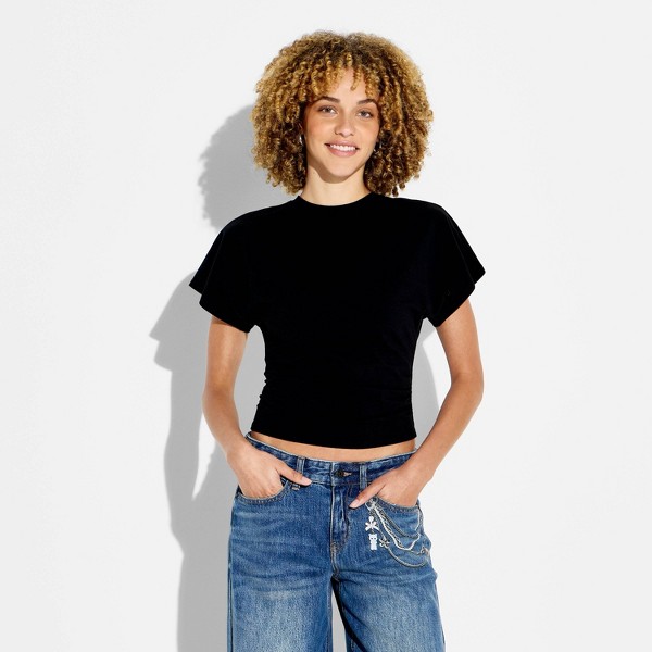 Playera de cuello alto fruncido y manga corta dolman para mujer - Wild Fable™ 2