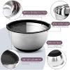 Bellemain Stainless Steel Mixing Bowls with Lids Non-Slip Nesting Easy-Grip 5-Piece Set Silver/Black - 2 of 4