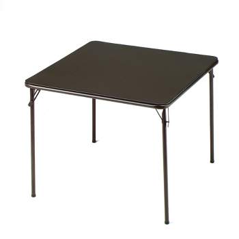 MECO 084U02.5B1 Sudden Comfort Indoor/Outdoor 34 x 34 Inch Square Steel Metal Folding Dining Card Table, Cinnabar Black