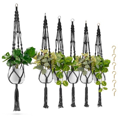 Sorbus 6 Pack Macrame Plant Hanger - for Home Decor, Patio, Garden