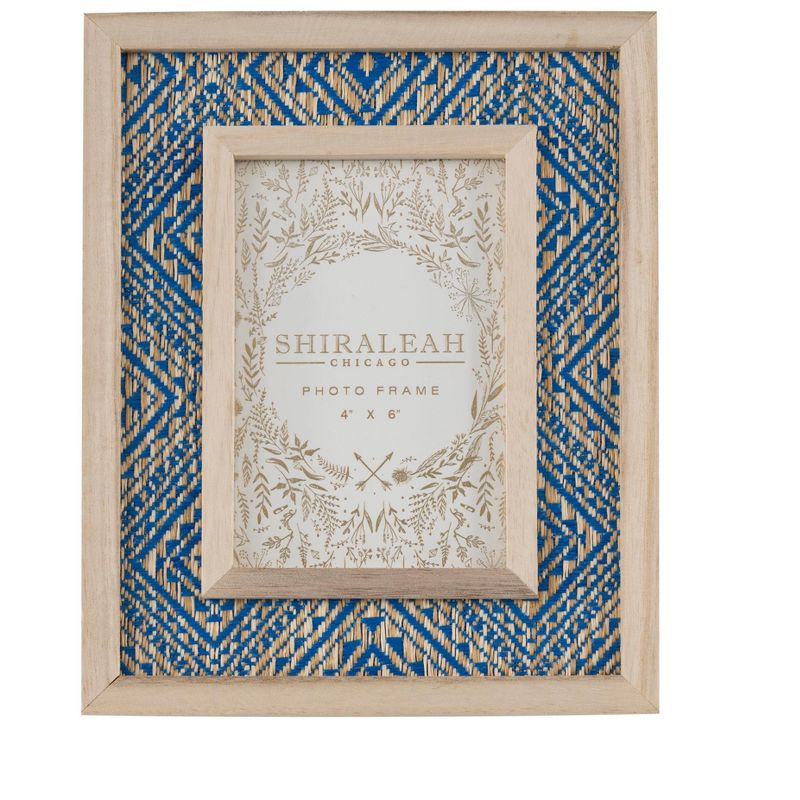 Shiraleah Blue Eden Woven 4x6 Picture Frame, 1 of 5
