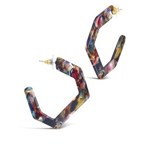 SHINE by Sterling Forever Resin Hex Hoops - 1 of 2