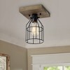 6" x 6" x 8" 1-Light Koko Metal Cage Pendant Black - Warehouse Of Tiffany: Modern Flush Mount, ETL Listed - 2 of 2